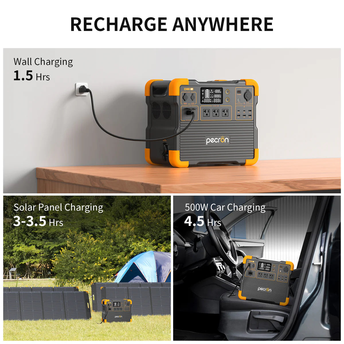 PECRON E2400LFP Portable Power Station 2400W 2048Wh