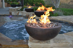 Baltimore Round Fire and Water Bowl Kit | GFRC + Brass Burner | 24V AWEIS