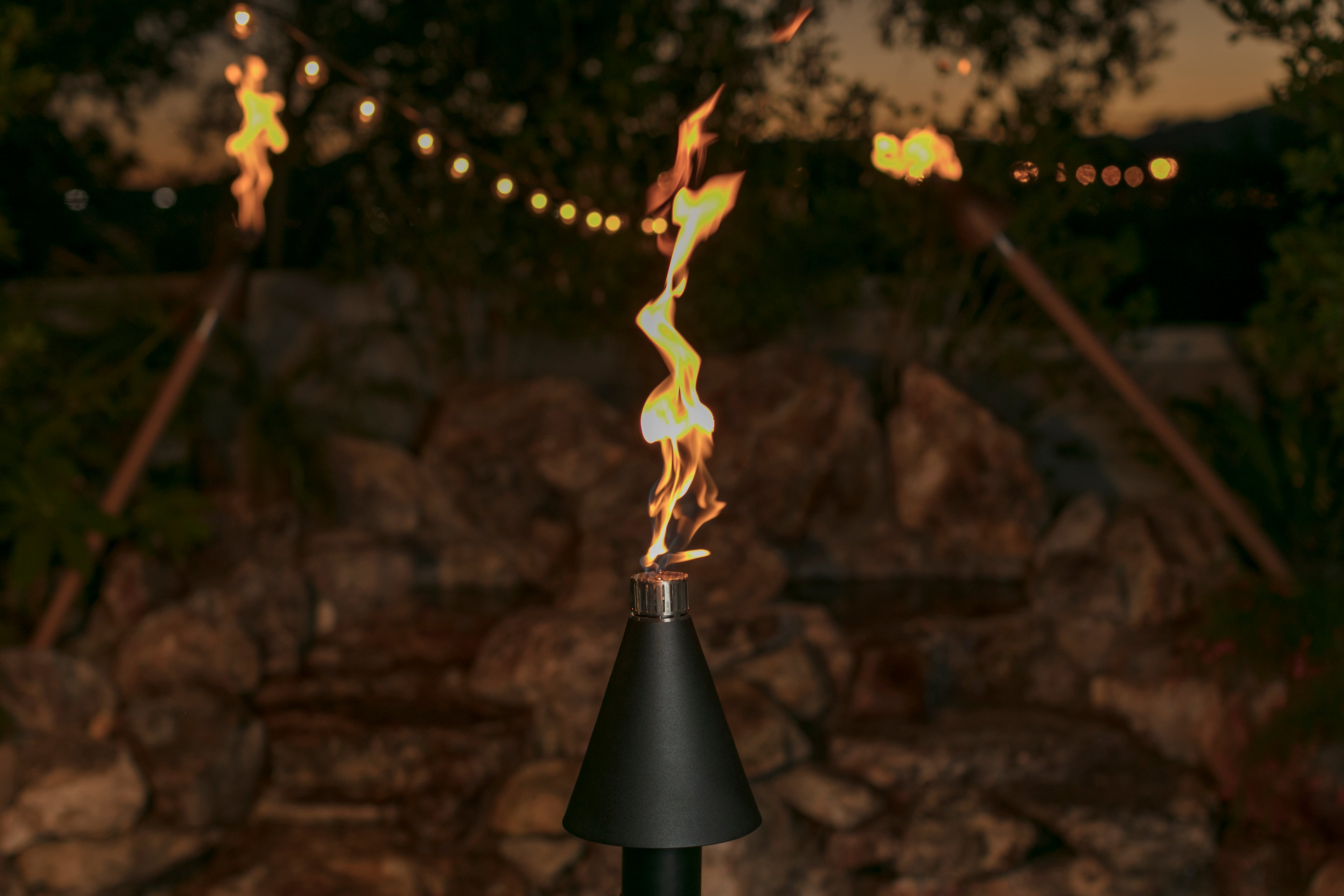Black Cone Automated Tiki Torch